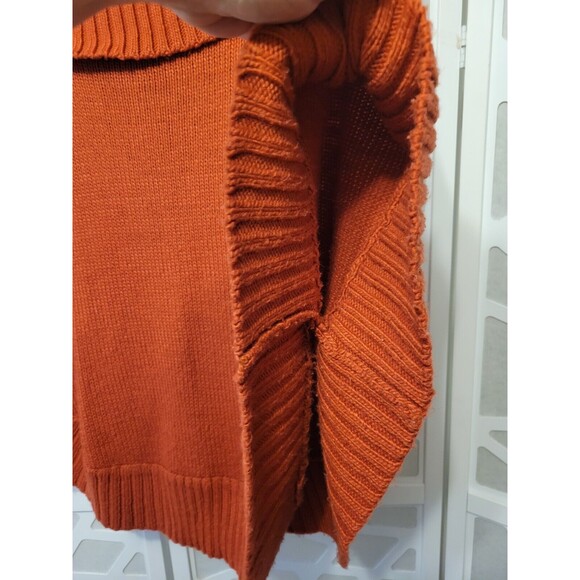 Dress Barn Poncho Cape Sweater Women L/XL Orange Winter Warm Soft - Picture 3 of 7
